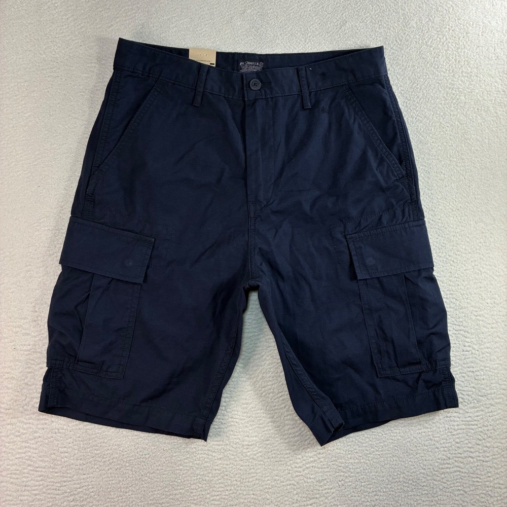 Levis‎ Cargo Shorts Men 29x10 Blue Ripstop Carrier Cotton Utility Summer NWT